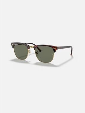 Ray-Ban Clubmaster Sunglasses - Gold Tortoise w/ Dark Green/Black Lenses -Unisex